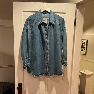 Zara denim snap shirt